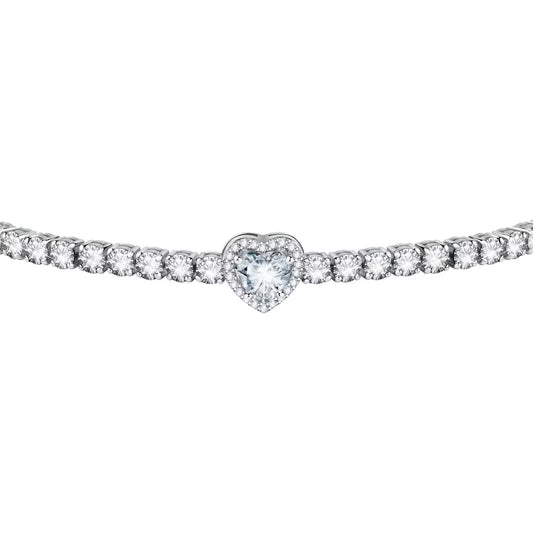 Morellato Nobile Rhodium-Plated Sterling Silver Bracelet with White Cubic Zirconia – 16+3 cm – SAVB19