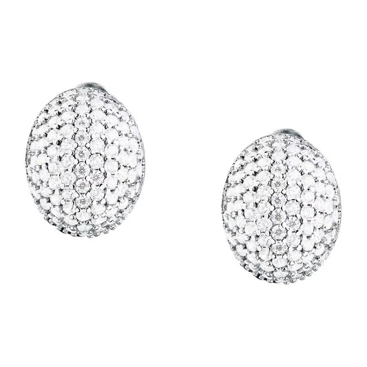 Morellato Pavé Rhodium-Plated Sterling Silver Earrings with White Cubic Zirconia – SAZB16