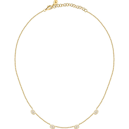 Morellato Pavé Gold-Plated Sterling Silver Necklace with White Cubic Zirconia – 40 + 5 cm – SAZB02