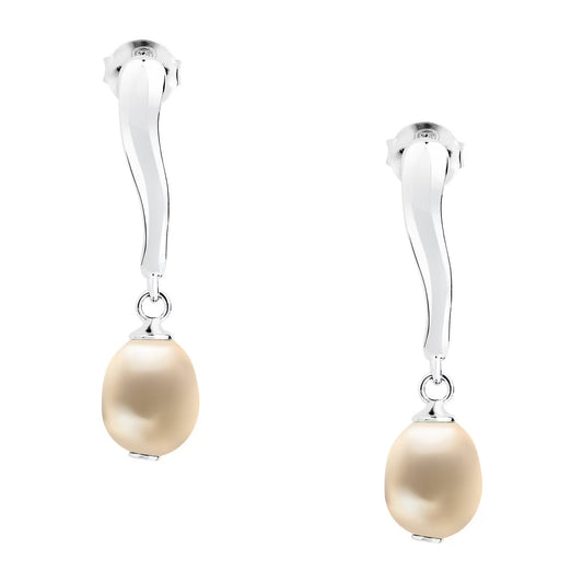 Morellato Perla Rhodium-Plated Sterling Silver Pearl Drop Earrings – 6–6.5 mm – SXU47