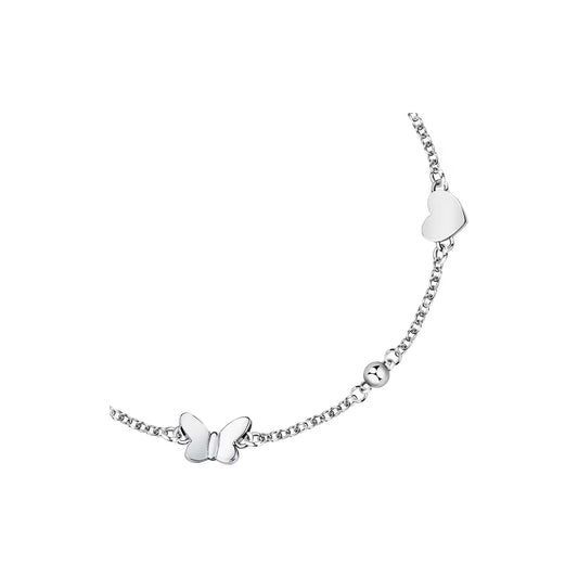 Morellato Talismani Stainless Steel Bracelet with Butterfly and Heart Charms – 16+3 cm