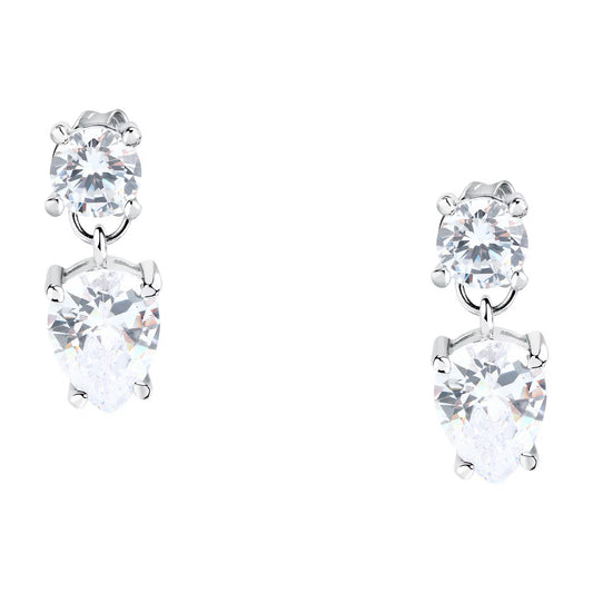 Morellato Tesori Rhodium-Plated Sterling Silver Drop Earrings with White Cubic Zirconia – SAIW212