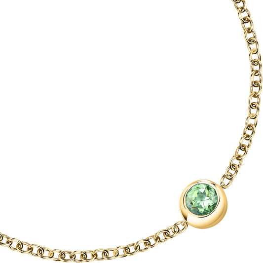 Morellato Tesori Eterni Gold-Plated Sterling Silver Bracelet with Peridot – 16 + 3 cm – SAXN13