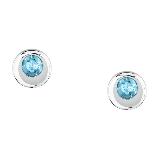 Morellato Tesori Eterni Rhodium-Plated Sterling Silver Earrings with Blue Topaz – SAXN21