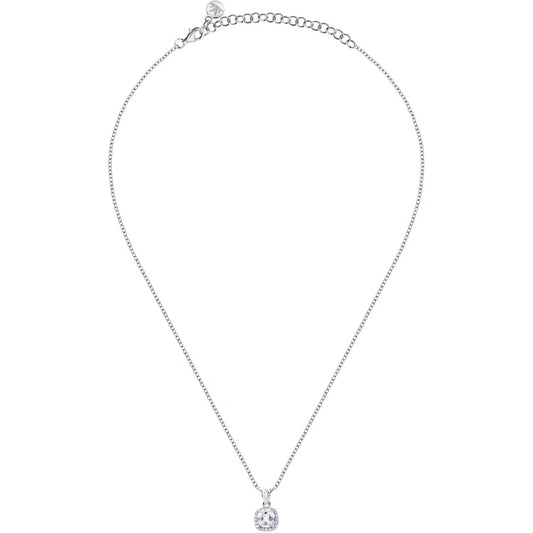 Morellato Duchessa Rhodium-Plated Sterling Silver Necklace with White Cubic Zirconia – 35 + 5 cm – SAIW109