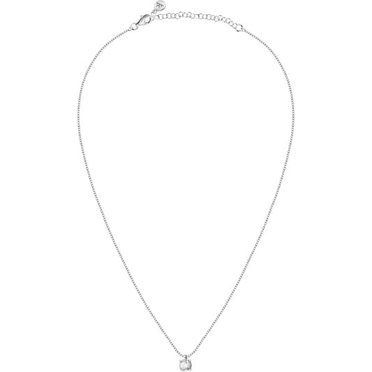 Morellato Tesori Rhodium-Plated Sterling Silver Necklace with White Cubic Zirconia – 40 + 5 cm – SAIW98
