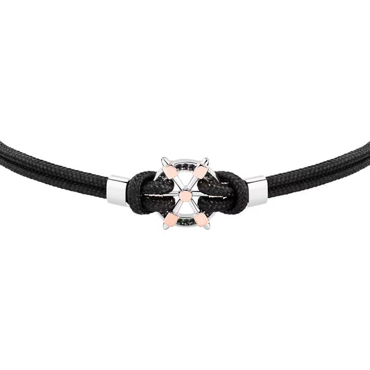 Morellato Versilia Rose Gold Stainless Steel String Bracelet with Black Crystals – 18 + 3 cm – SAHB19