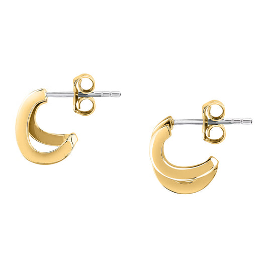 Morellato Creole Gold-Plated Stainless Steel Double Hoop Earrings – 1.2 cm – SAUP17