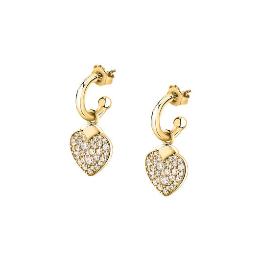 Morellato Talismani Gold-Plated Stainless Steel Earrings with White Crystal – 2.4 cm – SAVZ15