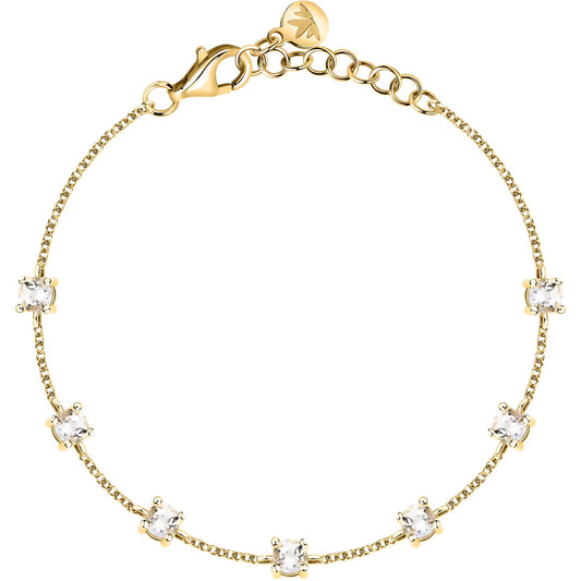 Morellato Luminosa Gold-Plated Sterling Silver Bracelet with White Cubic Zirconia – 16+3 cm – SAIW311