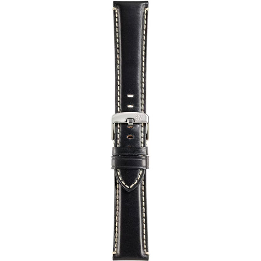 Morellato Giorgione British Black Smooth Leather Watch Strap – 18 mm – A01X4272B12019CR18