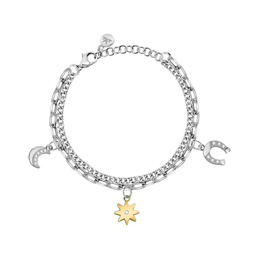 Morellato Talismani Gold-Plated Stainless Steel Bracelet with Crystal – 16.5+3 cm – SAUY09