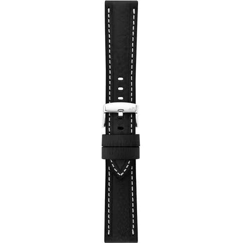 Morellato Manufatti Carrà Black Vegetable-Tanned Drummed Leather Watch Strap – 20 mm – A01X6023E22019CR20