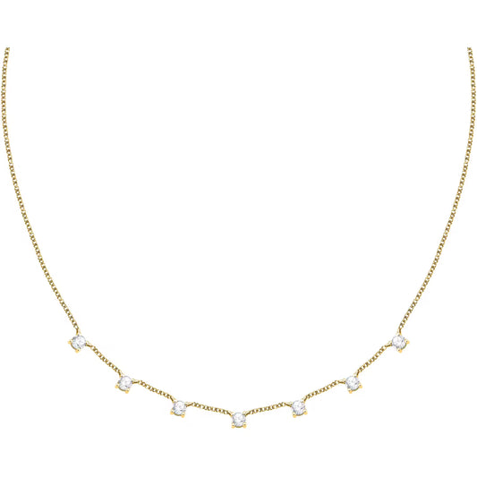 Morellato Luminosa Gold-Plated Sterling Silver Necklace with White Cubic Zirconia – 40+5 cm – SAIW309