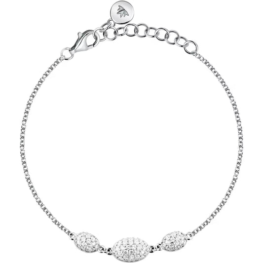 Morellato Pavé Rhodium-Plated Sterling Silver Bracelet with White Cubic Zirconia – 16 + 3 cm – SAZB11