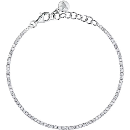 Morellato Tesori Rhodium-Plated Sterling Silver Tennis Bracelet with Cubic Zirconia – 16 + 3 cm – SAIW132