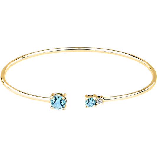 Morellato Tesori Gold-Plated Sterling Silver Bangle with Light Blue and White Cubic Zirconia – 6 × 5 cm – SAIW306