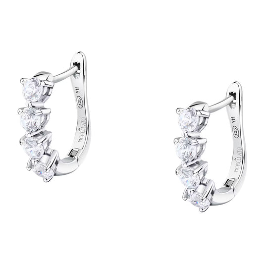 Morellato Tesori Rhodium-Plated Sterling Silver Earrings with White Cubic Zirconia – SAIW264