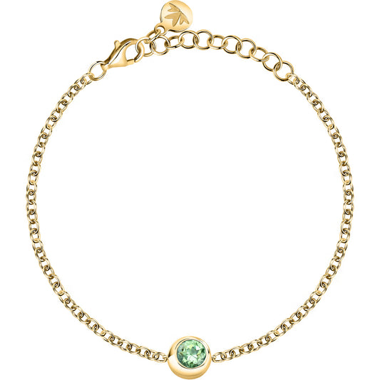 Morellato Tesori Eterni Gold-Plated Sterling Silver Bracelet with Peridot – 16 + 3 cm – SAXN13