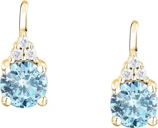 Morellato Tesori Gold-Plated Sterling Silver Drop Earrings with Light Blue and White Cubic Zirconia – SAIW307
