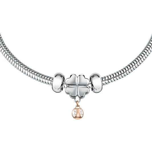 Morellato Drops Stainless Steel Pendant Bracelet in Silver & Rose Gold – 16 + 3 cm – SCZ1127