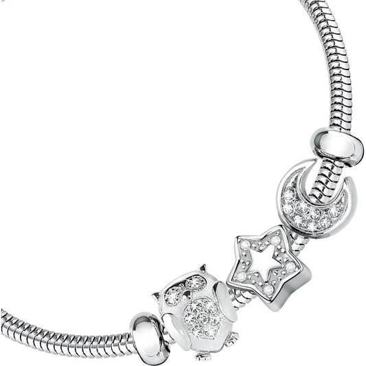 Morellato Drops Stainless Steel Bracelet with White Crystals – 16 + 3 cm – SCZ1221