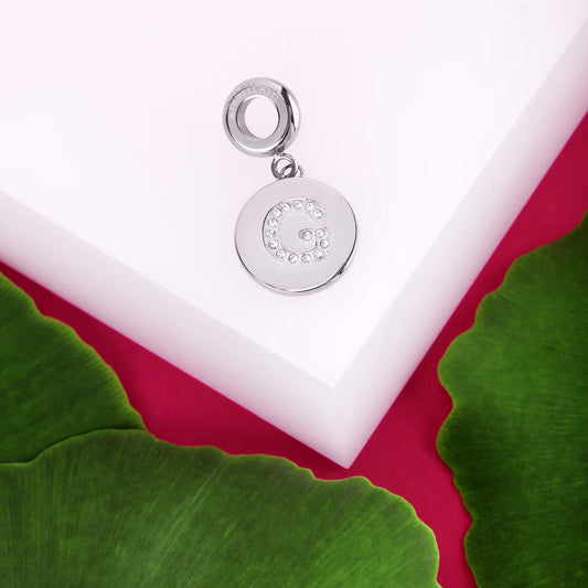 Morellato Drops Stainless Steel Charm Set with White Crystals – Ø 1.5 cm – SCZ1160