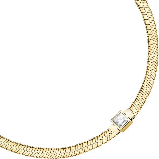 Morellato Gioia Gold Stainless Steel Chain Bracelet with White Crystals – 16 + 3 cm – SAVY36