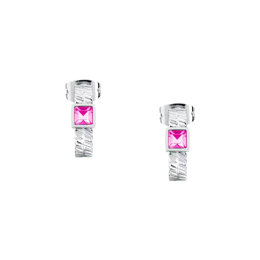 Morellato Gioia Stainless Steel Hoop Earrings with Crystal – 1.3 cm - SAVY43