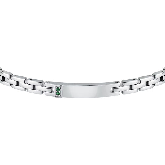 Morellato Motown Stainless Steel Bracelet with Green Crystals – 18 + 3 cm – SABH50