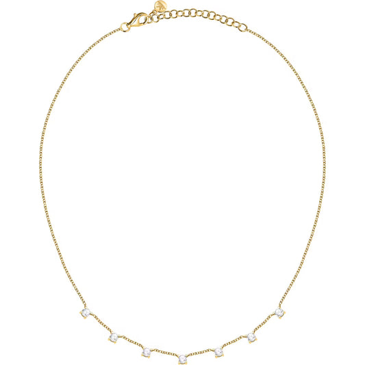 Morellato Luminosa Gold-Plated Sterling Silver Necklace with White Cubic Zirconia – 40+5 cm – SAIW309