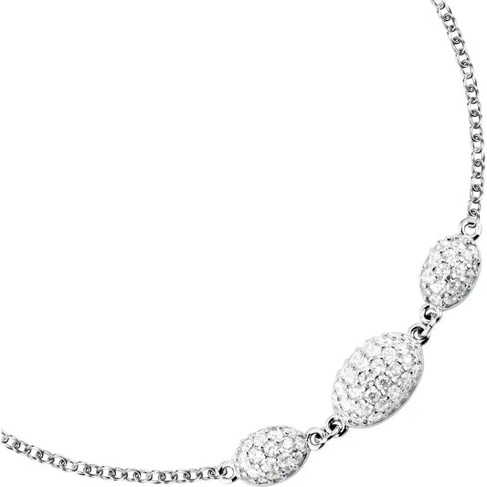 Morellato Pavé Rhodium-Plated Sterling Silver Bracelet with White Cubic Zirconia – 16 + 3 cm – SAZB11