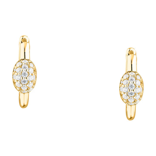 Morellato Pavé Gold-Plated Sterling Silver Hoop Earrings with White Cubic Zirconia – 16 mm – SAZB17