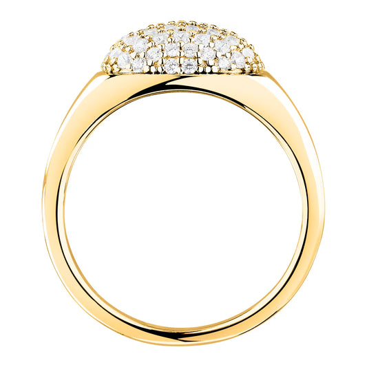 Morellato Pavé Gold-Plated Sterling Silver Ring with White Cubic Zirconia – Size 18 – SAZB14018