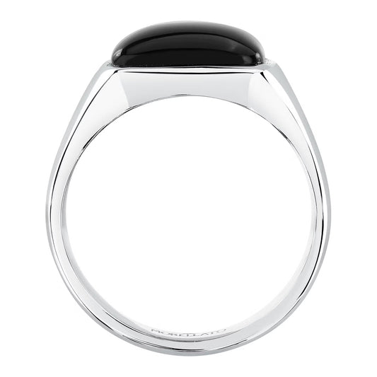 Morellato Pietre Stainless Steel Signet Ring with Black Agate – Size 27 – S1737027