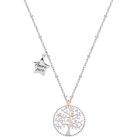 Morellato Talismani Rose Gold Stainless Steel Tree of Life Pendant Necklace – 40 + 5 cm – SAQE11