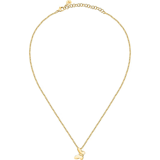 Morellato Talismani Gold-Plated Stainless Steel Butterfly Necklace – 40+5 cm – SAUN29