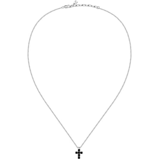 Morellato Rhodium-Plated Sterling Silver Tennis Necklace with Black Cubic Zirconia – 45+5 cm – SATT13
