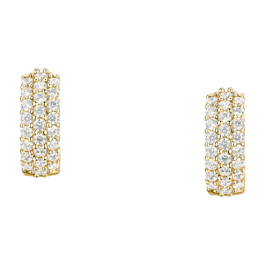 Morellato Tesori Gold-Plated Sterling Silver Hoop Earrings with White Cubic Zirconia – Ø 1.2 cm – SAIW145