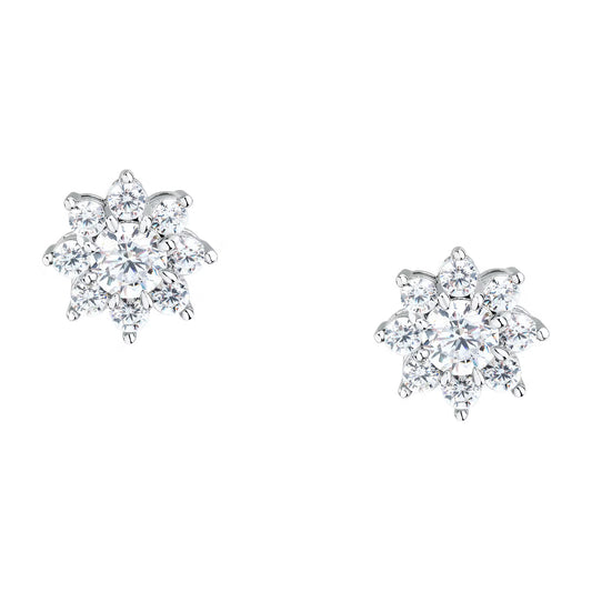 Morellato Tesori Rhodium-Plated Sterling Silver Flower Earrings with White Cubic Zirconia – SAIW187