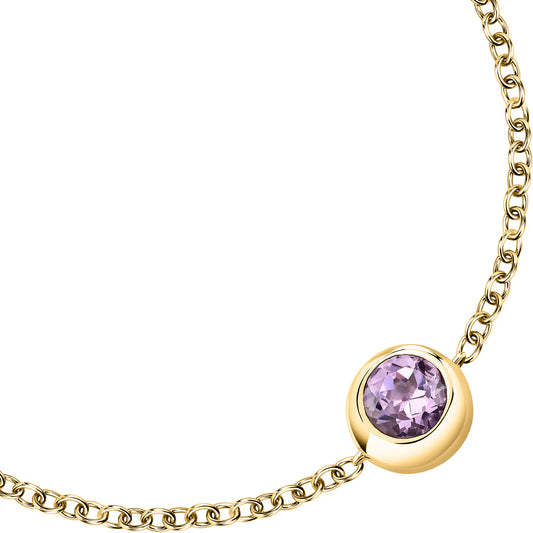 Morellato Tesori Eterni Gold-Plated Sterling Silver Bracelet with Amethyst – 16+3 cm – SAXN09