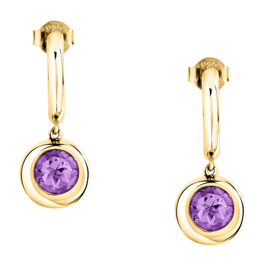 Morellato Tesori Eterni Gold-Plated Sterling Silver Hoop Earrings with Amethyst – SAXN16