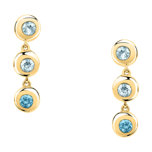 Morellato Tesori Eterni Gold-Plated Sterling Silver Drop Earrings with Blue Topaz – SAXN18