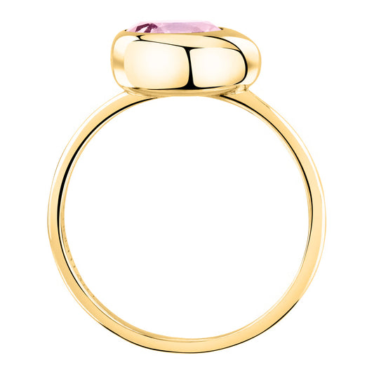 Morellato Tesori Eterni Gold-Plated Sterling Silver Ring with Rose Quartz – Size 18 – SAXN23018