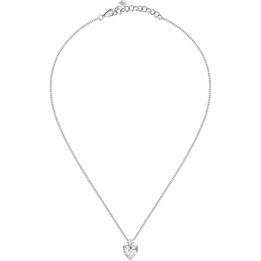 Morellato Nobile Rhodium-Plated Sterling Silver Pendant Necklace with Cubic Zirconia – 38 + 4 cm – SAIW158