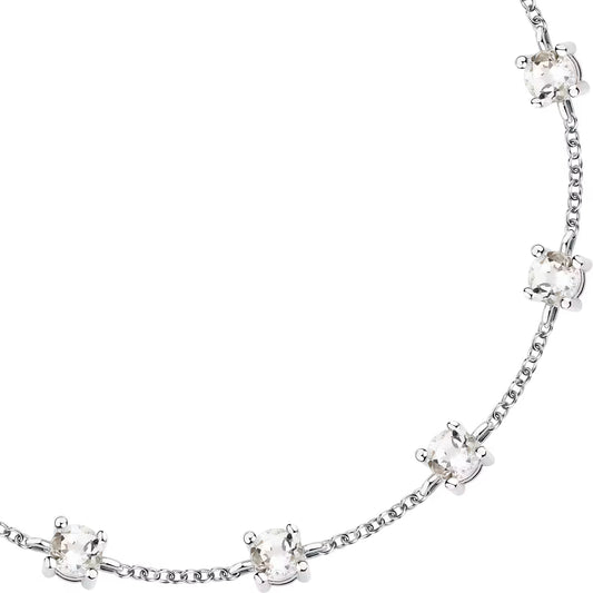 Morellato Luminosa Rhodium-Plated Sterling Silver Bracelet with White Cubic Zirconia – 16+3 cm – SAIW292