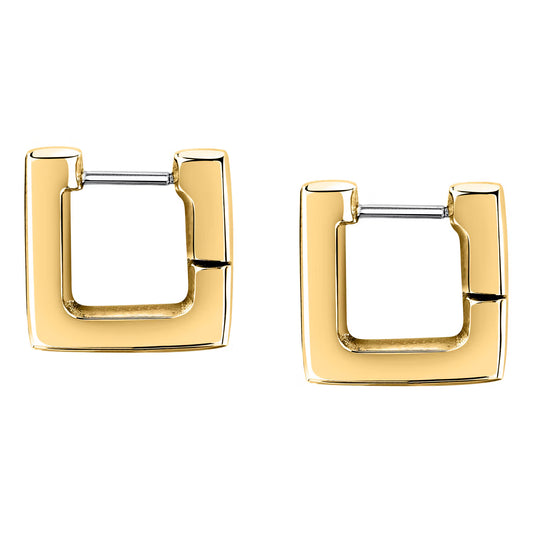Morellato Creole Gold-Plated Stainless Steel Square Hoop Earrings – 1.4 × 1.4 cm – SAUP14