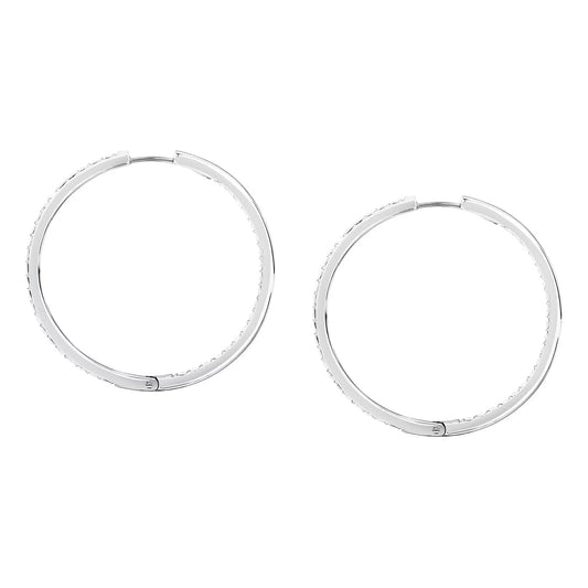 Morellato Creole Stainless Steel Hoop Earrings with Crystal – 3.5 cm – SAUP36
