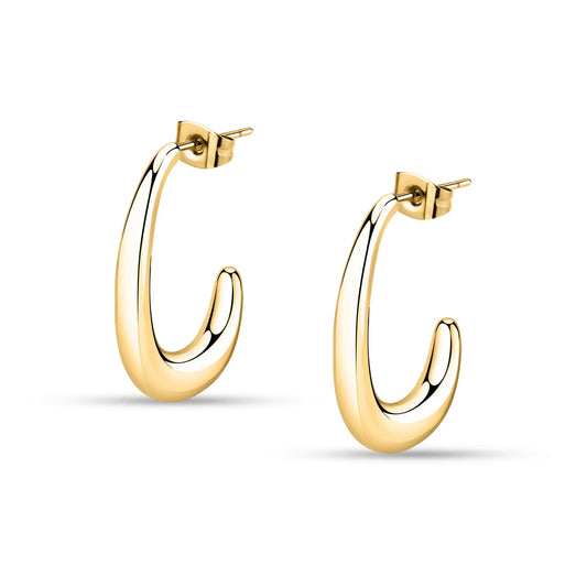 Morellato Creole Gold-Plated Stainless Steel Hoop Earrings – 2.7 × 1.62 cm – SAVN05