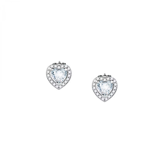 Morellato Nobile Rhodium-Plated Sterling Silver Stud Earrings with White Cubic Zirconia – SAVB07